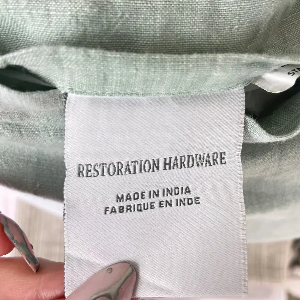 Restoration Hardware‎ Vintage Washed Belgian Linen Pillowcase Lt Green Standard